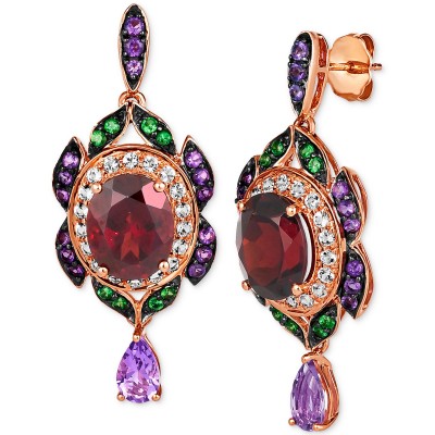 Multi-Gemstone Drop Earrings (7 ct. ) in 14k Rose Gold