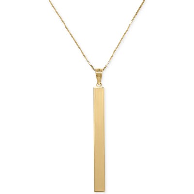 Square Tube Pendant Necklace in 14k Gold