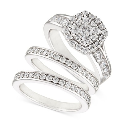 Diamond Three-Piece Ring Set (2 ct. ) in 14k White  Yellow and Rose Gold