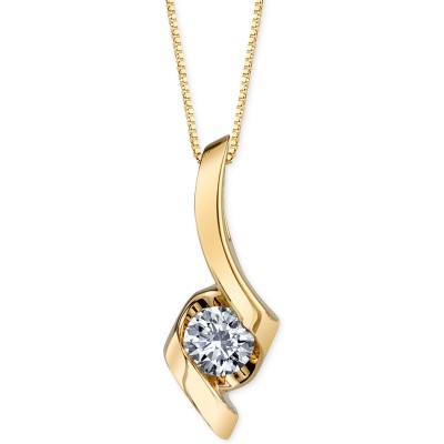 Diamond Twist Pendant Necklace (1/4 ct. ) in 14k Gold  White or Rose Gold