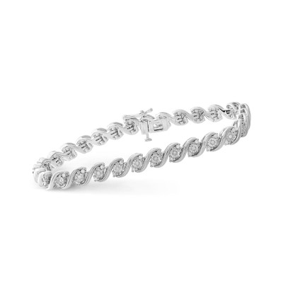 Diamond Twist Bracelet (1 ct. ) in Sterling Silver