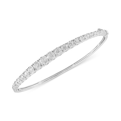 Diamond Graduated Bangle Bracelet (1-1/2 ct. ) in 14k White Gold