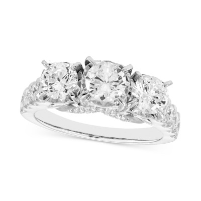Diamond Three Stone Engagement Ring (2 ct. ) in 14k White Gold