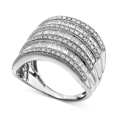 Diamond Multi-Row Statement Ring (1-1/2 ct. ) In 14k White Gold  14K Gold Or 14K Rose Gold