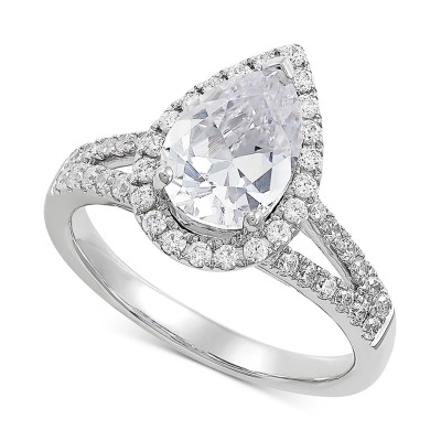 IGI Certified Lab Grown Diamond Pear Engagement Ring (2 ct. ) in 14k White Gold