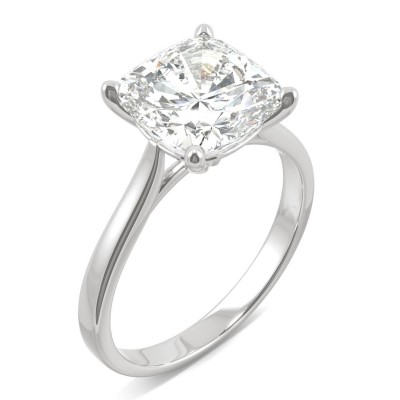 Moissanite Cushion Solitaire Ring (3-1/3 ct. tw.) in 14k White  Yellow or Rose Gold