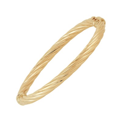 Twist Hinge Bangle Bracelet in 14k Gold or White Gold