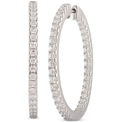 Diamond Princess In & Out Hoop Earrings (3 ct. ) in 14k White Gold