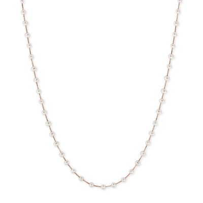 Cultured Freshwater Pearl (3mm) Statement Necklace in 14k Gold  14k White Gold or 14k Rose Gold