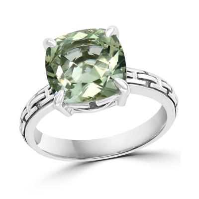Green Quartz Statement Ring (3-7/8 ct. ) in Sterling Silver