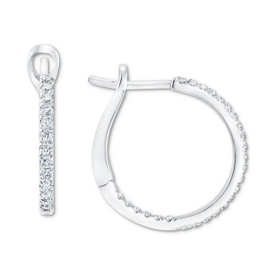 Diamond In & Out Hoop Earrings (1/4 ct. ) in 10K White Gold