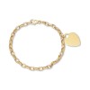 Heart Pendant Chain Bracelet in 10k Gold