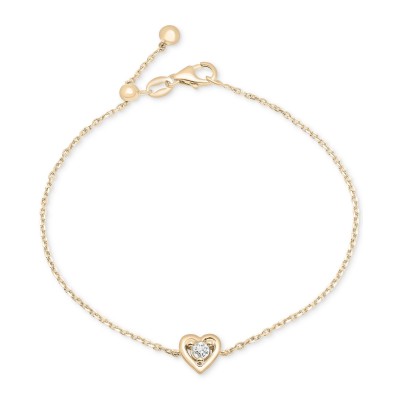Diamond Heart Link Bracelet (1/10 ct. ) in   