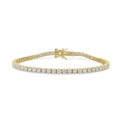 Lab-Created Moissanite Tennis Bracelet (5-1/10 ct. ) in 18k Gold-Plated Sterling Silver