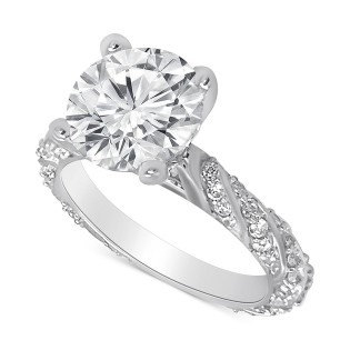 Certified Lab Grown Diamond Solitaire Twist Engagement Ring (3-1/2 ct. ) in 14k Gold