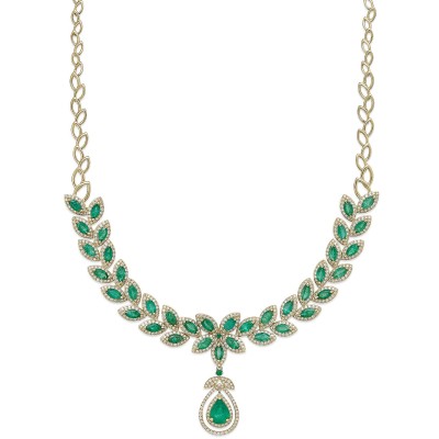 Brasilica by Emerald (11-3/4 ct. ) and Diamond (2-3/4 ct. ) Pendant Necklace in 14k Gold  