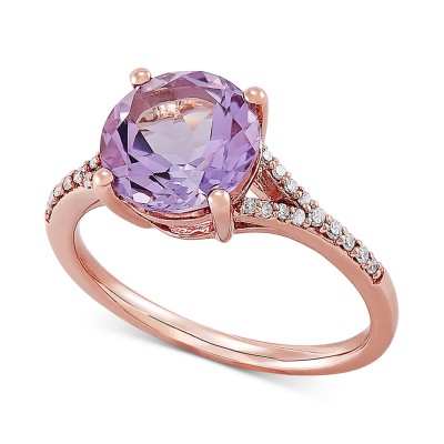 Pink Amethyst (2-1/2 ct. ) & Diamond (1/10 ct. ) in 14k Rose Gold