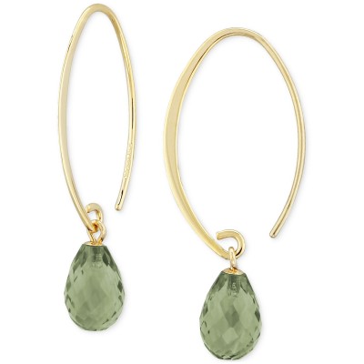 Green Quartz Briolette Threader Earrings (6-5/8 ct. ) in 14k Gold
