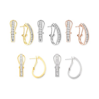 Diamond J-Hoop Earring Collection