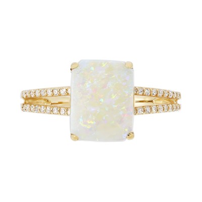 Opal (1-3/4 ct. ) & Diamond (1/10 ct. ) Ring in 14k Gold