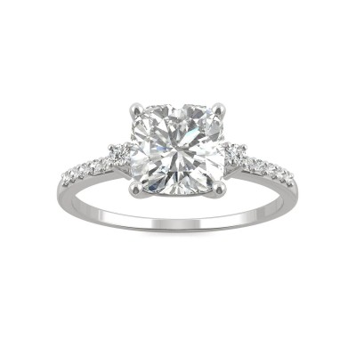 Moissanite Cushion Engagement Ring 1-3/4 ct. t.w. Diamond Equivalent in 14k White Gold