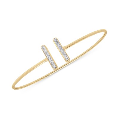 Diamond Bar Cuff Bangle Bracelet (1/10 ct. ) in 14k Gold  