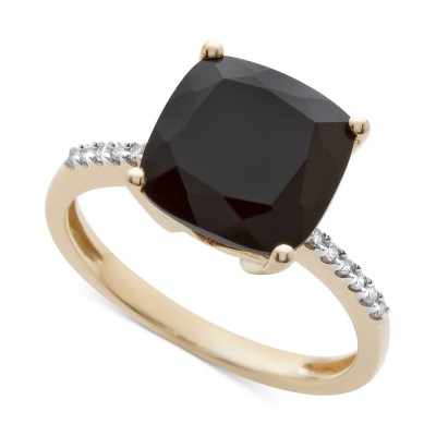 Onyx (1-1/6 ct. ) and Diamond Accent Ring in 14k Gold